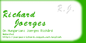 richard joerges business card